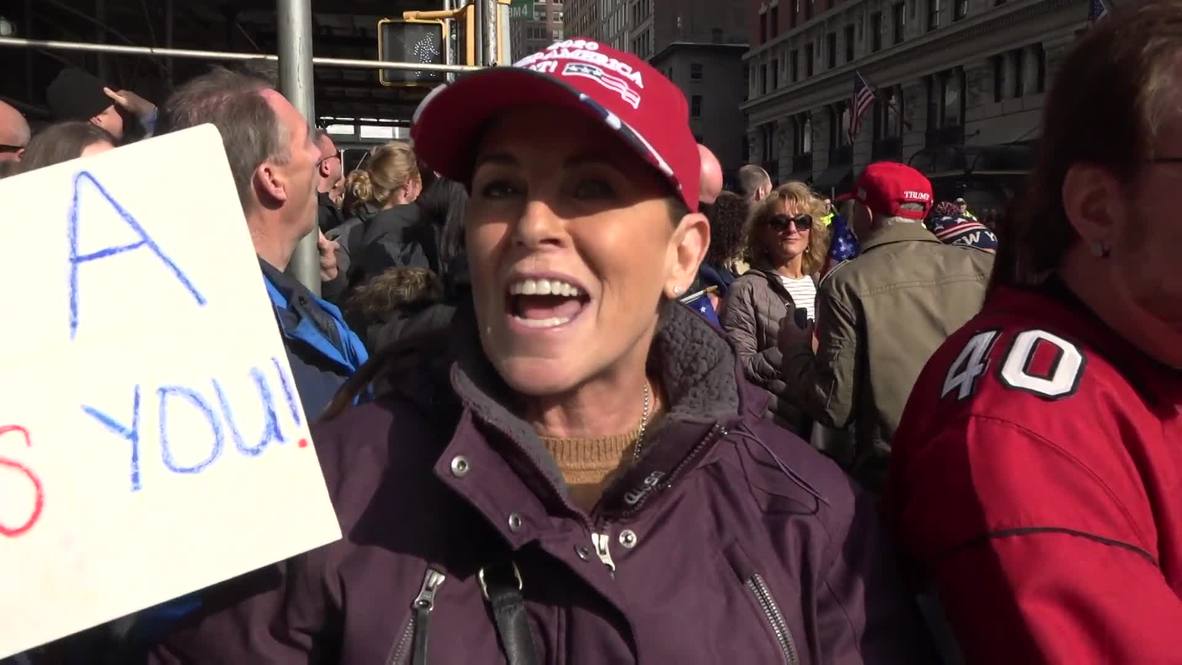 USA: Veterans Day Parade sees anti-Trump protests