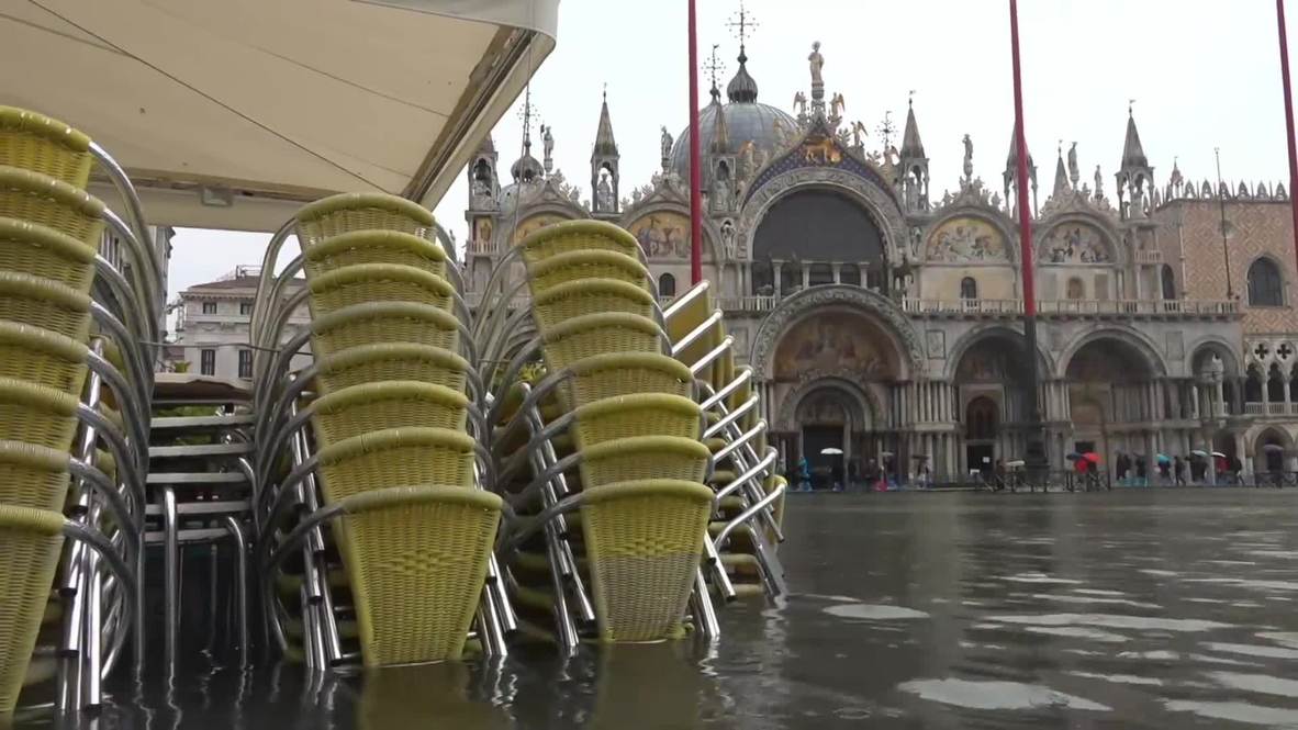 Italia: Venecia bajo el agua tras fuertes lluvias que azotan el centro histórico