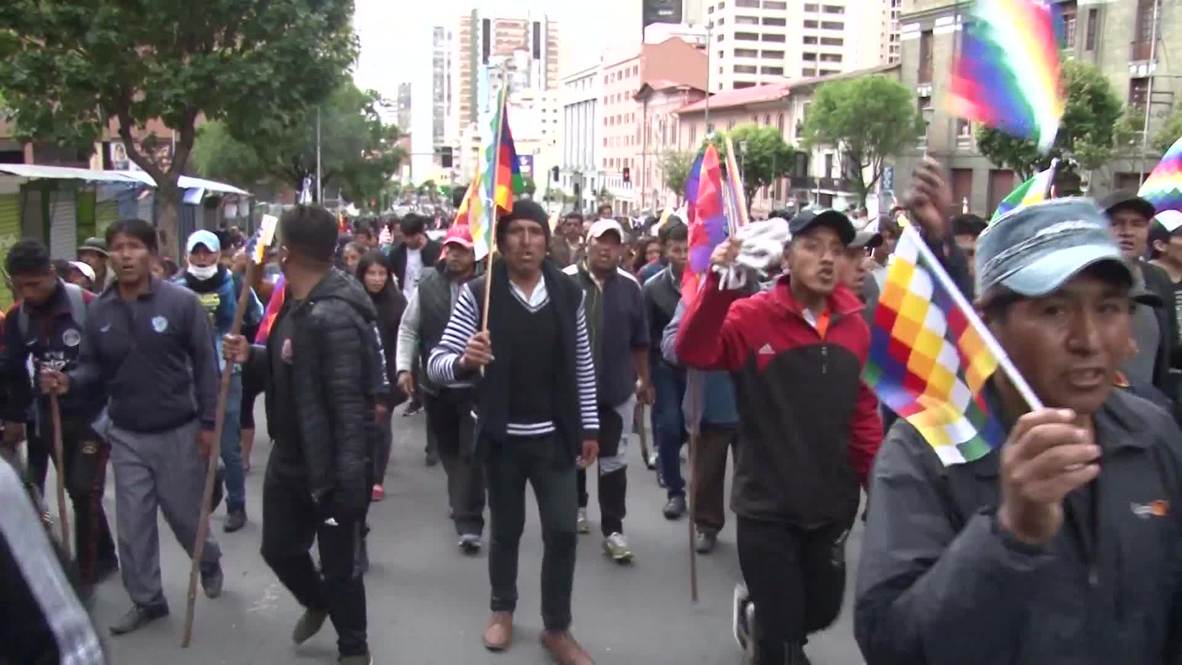 Bolivia: Partidarios de Evo Morales llegan a La Paz para manifestarle su apoyo