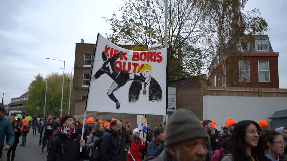 UK: Protesters stage 'Kick Him Out' march in PM Johnson's constituency
