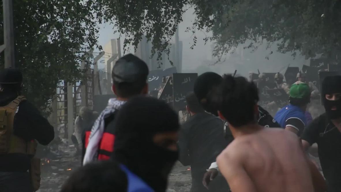 Iraq: One dead, dozens injured as protesters clash with police in Baghdad