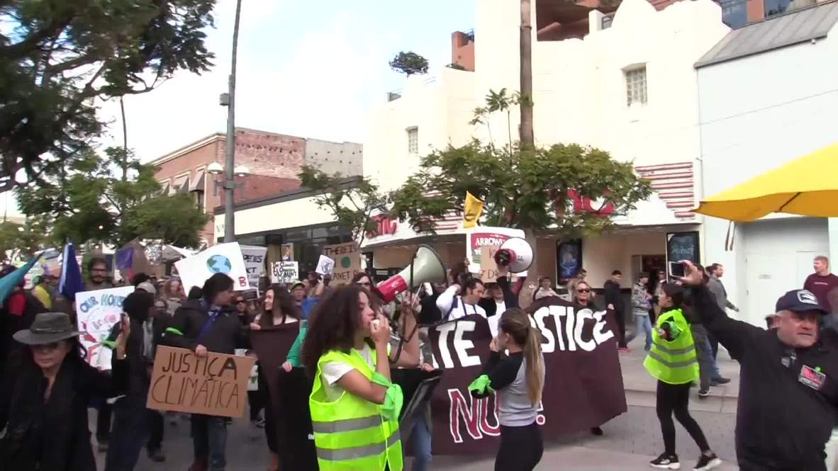 USA: Climate movement target Black Friday shopping in Santa Monica