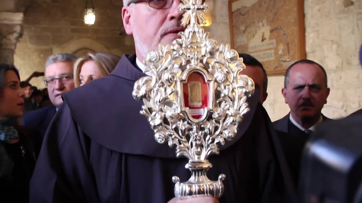 Reliquia del pesebre de Jesús regresa a Belén en el comienzo de la temporada navideña