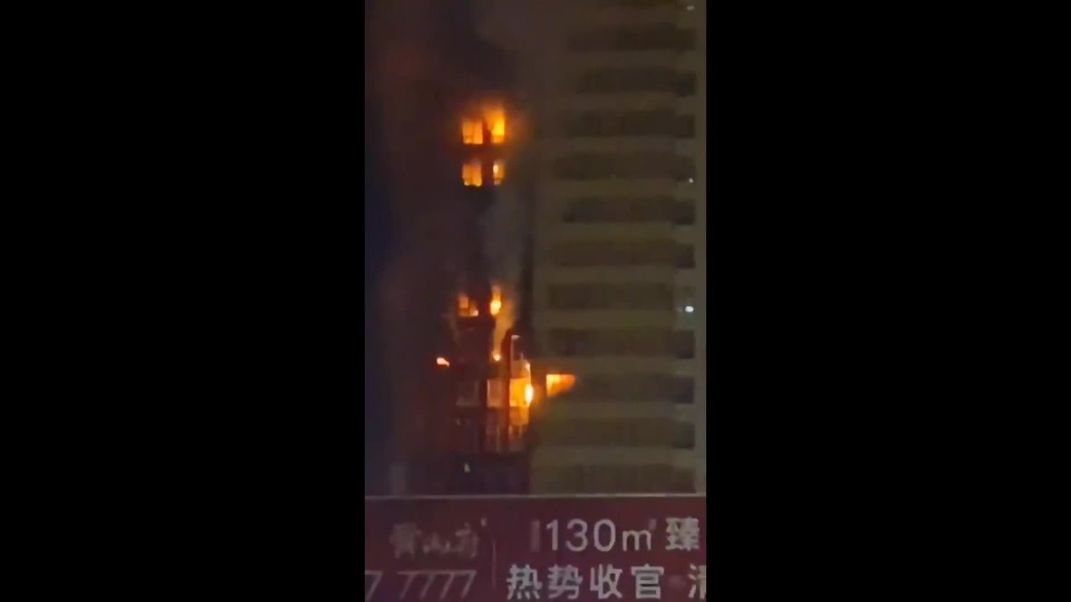 China: Fire breaks out in Shenyang tower block