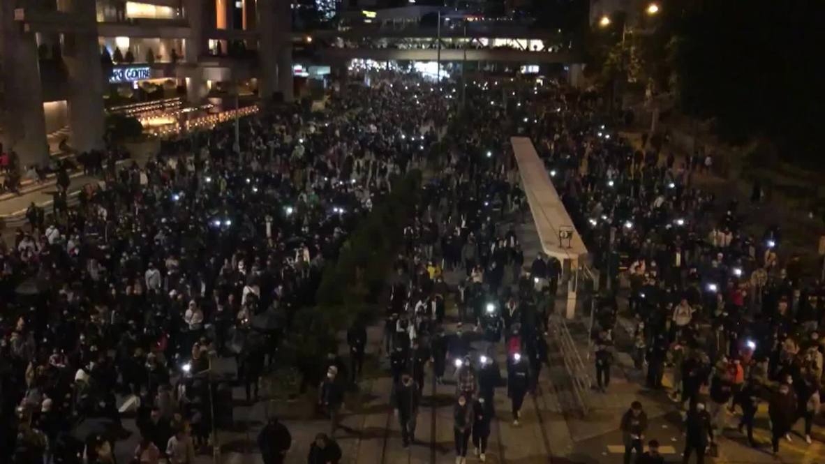 Hong Kong: Thousands flood streets as anti-govt. protests enter 7th month