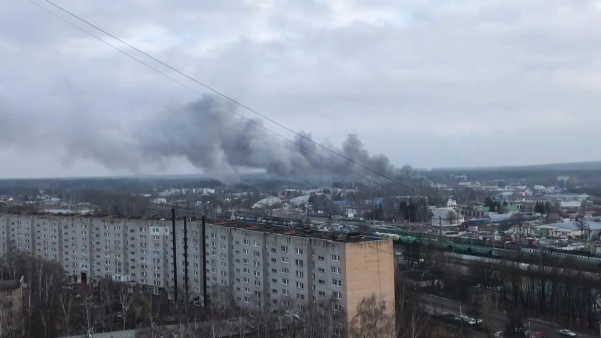 Россия: Крупный пожар в здании автомойки и кафе локализовали в Наро-Фоминске