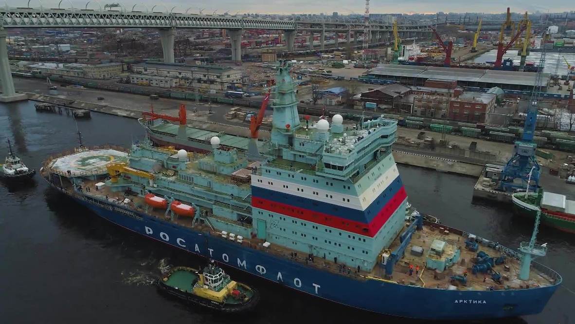 Russia: World's largest nuclear-powered icebreaker begins Baltic Sea trials