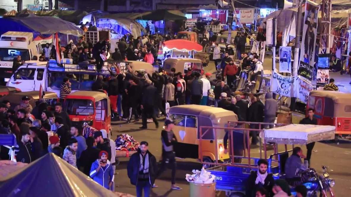 Iraq: Anti-govt protesters rally into night at Tahrir Square