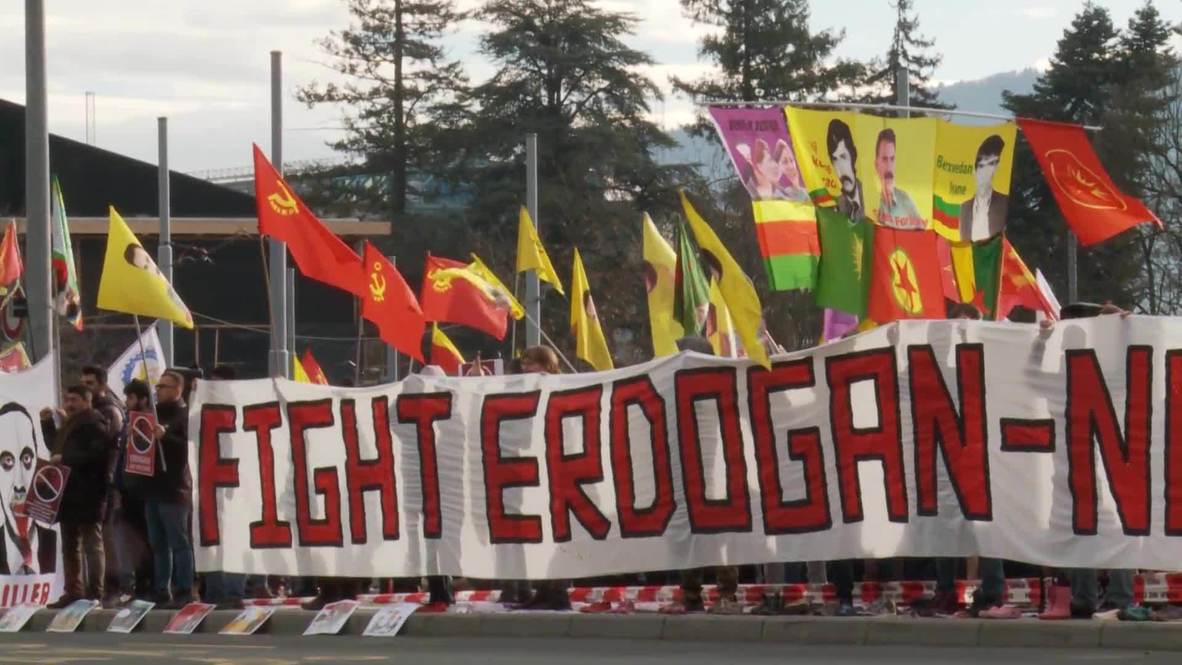 Switzerland: Dozens protest Erdogan's participation in UN refugee forum