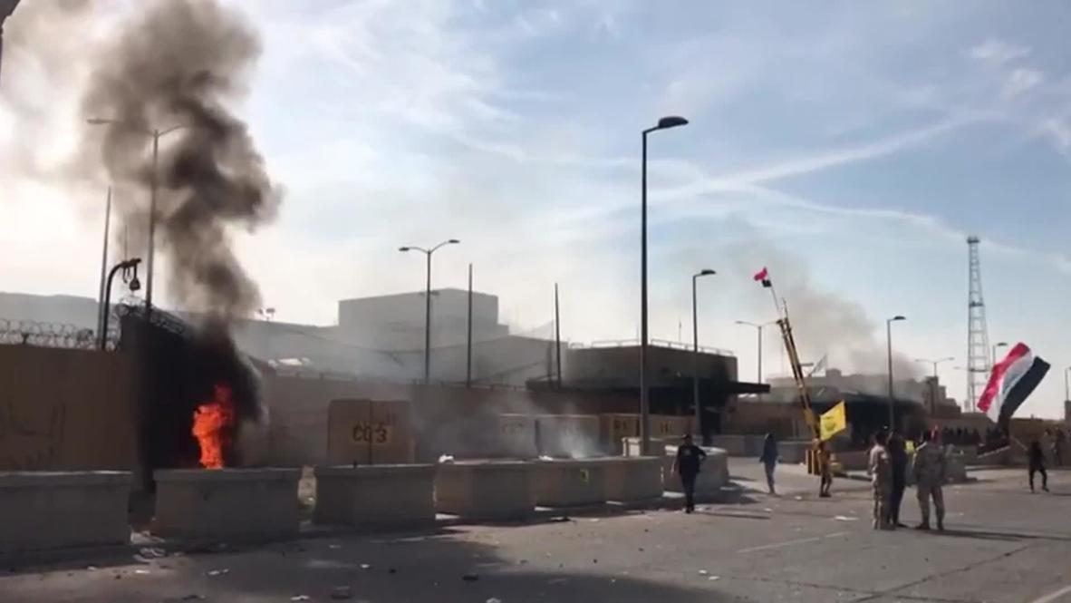 Iraq: Protest continues outside US embassy in Baghdad