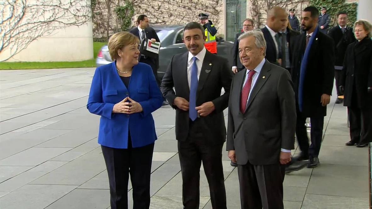 ألمانيا: ميركل وغوتيريش يستقبلان وزير الخارجية الإماراتي قبيل انطلاق مؤتمر برلين بشأن ليبيا
