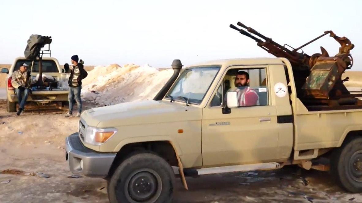 Libya: Footage shows the front line in Abu Grein, between Misrata and Sirte *EXCLUSIVE*