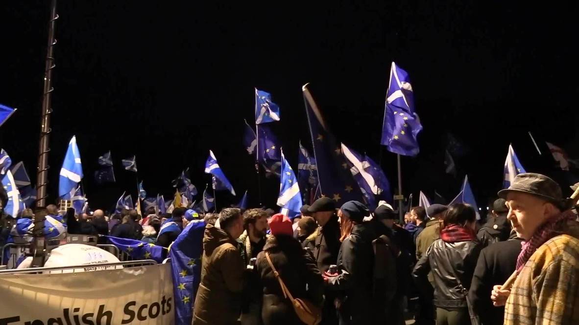 UK: Scots hold 'Missing EU Already' rally on Brexit day