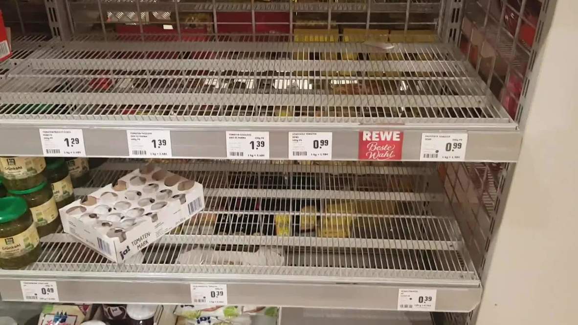 Germany Empty shelves in Berlin supermarket amid coronavirus fears