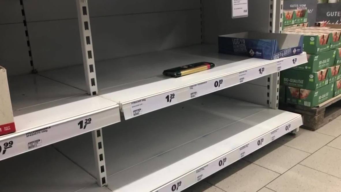 Germany Shelves empty out at Berlin supermarket amid coronavirus fears