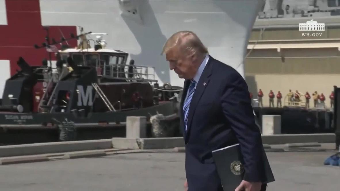 USA: 'New treatments coming along rapidly' - Trump sends coronavirus hospital ship off