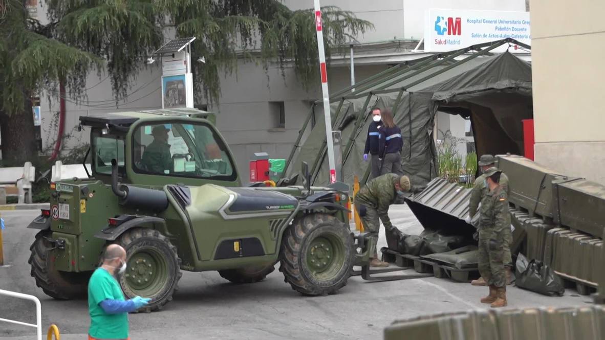 España: El Ejército instala un hospital de campaña para descongestionar el servicio de Urgencias en Madrid