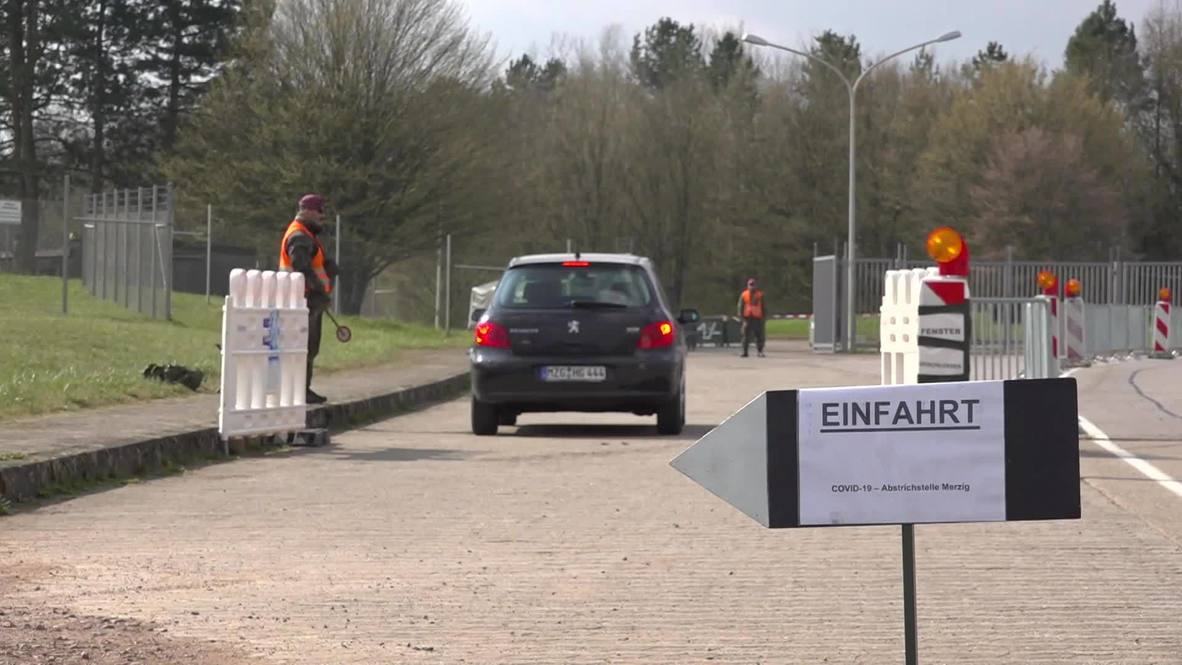 Germany: Army implements coronavirus drive-through test centres in Saarland