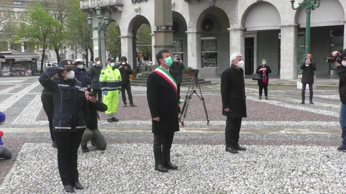 Italia: El alcalde de Bérgamo guarda un minuto de silencio por las víctimas del coronavirus