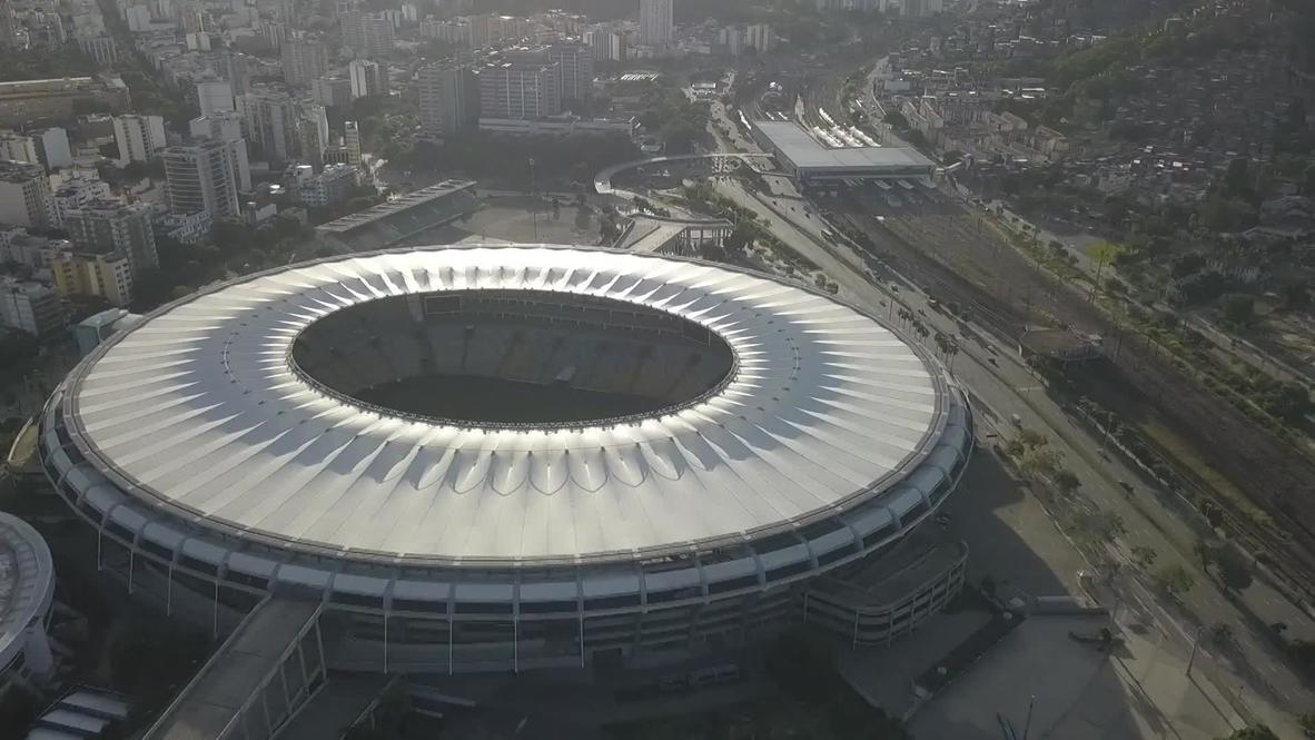 Brasil: Imágenes aéreas del estadio de Maracaná siendo convertido en hospital de campaña