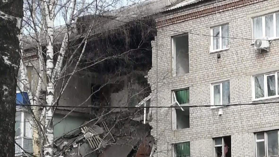 Россия: Последствия взрыва газа в жилом доме в подмосковном Орехово-Зуеве