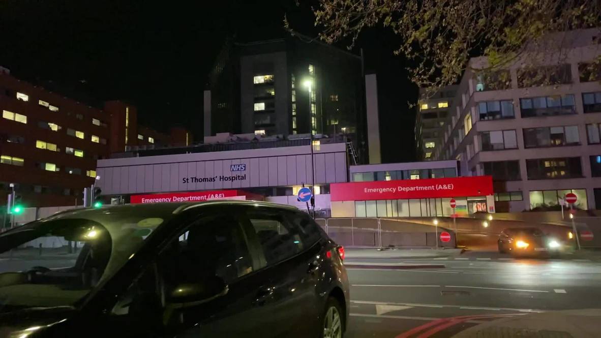 UK: Emergency vehicles outside St Thomas' Hospital after PM Johnson admitted to intensive care