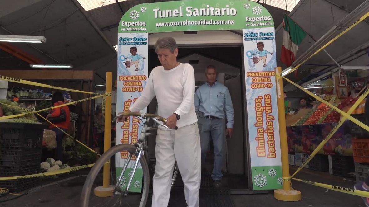 México: Mercado de Guadalajara instala un túnel sanitario para "desinfectar" a los clientes
