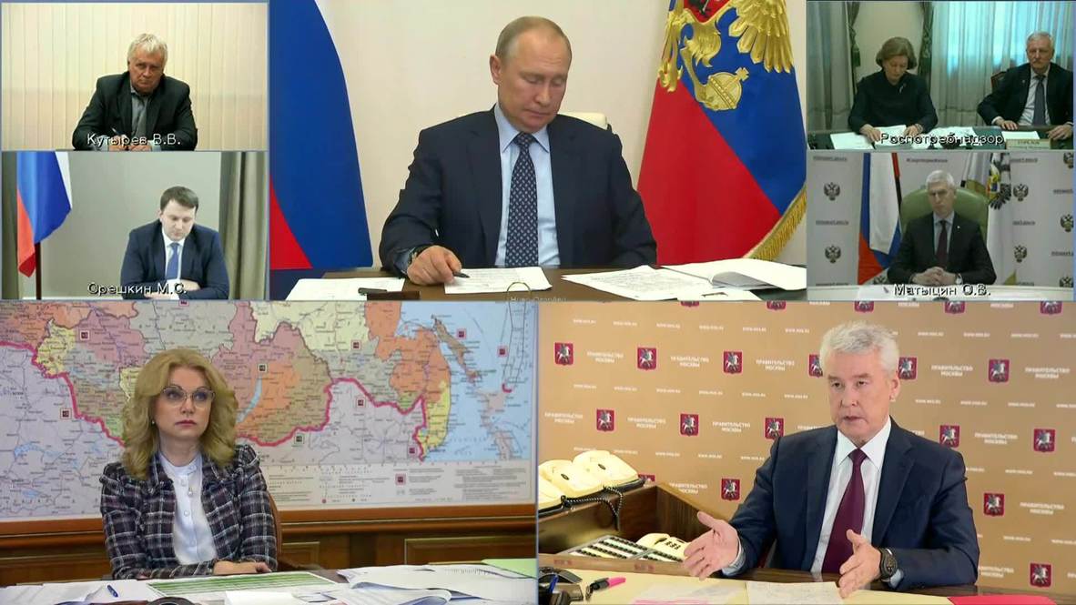 Russia: Putin, Sobyanin note positive trend in COVID-19 data
