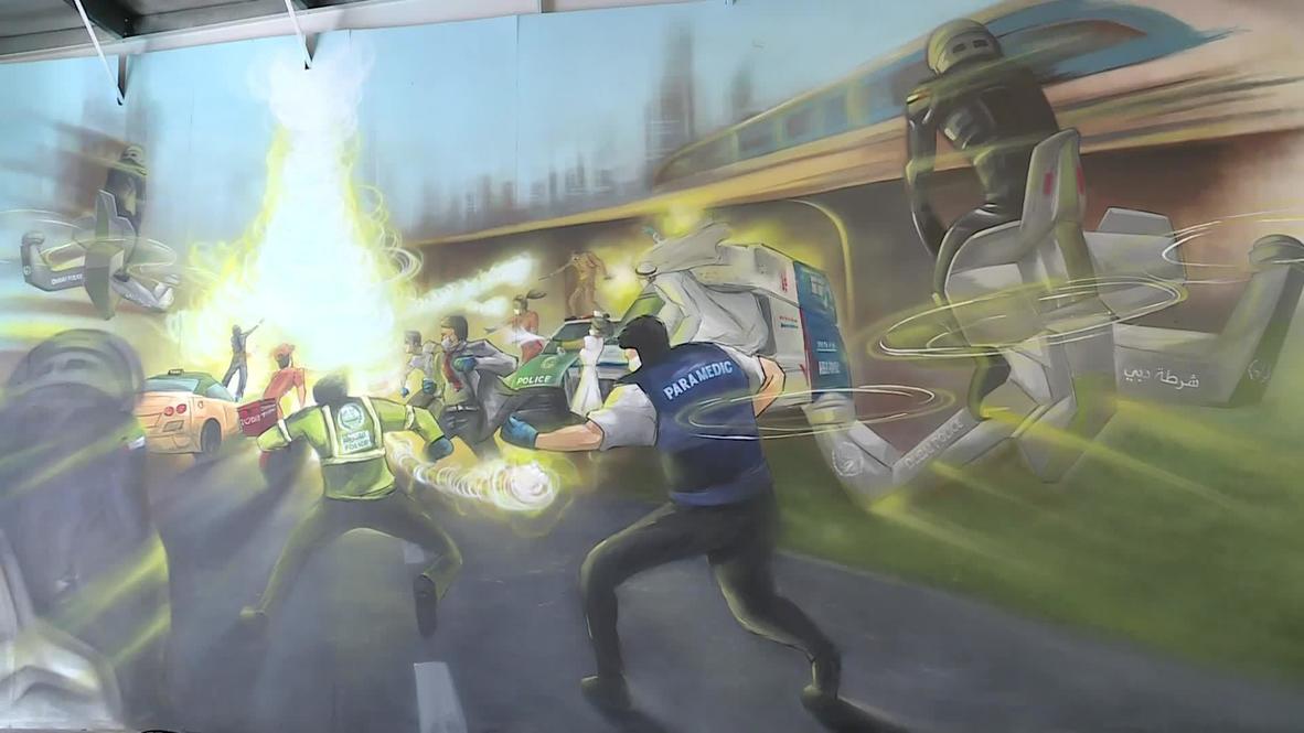 Emiratos Árabes Unidos: Elaboran murales con obras de arte realizadas durante el confinamiento