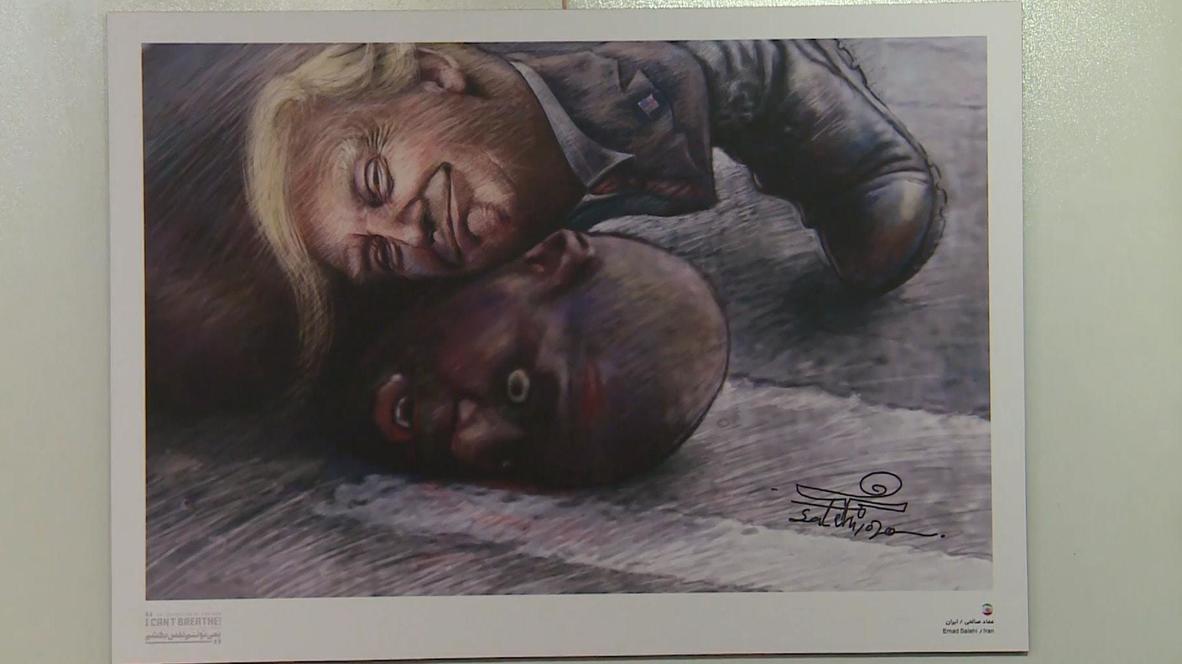 Iran: Tehran gallery launches 'I can't breathe' international cartoon exhibition