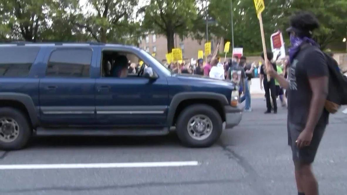 USA: BLM protesters block highway in DC