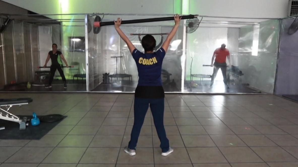 Ciudad Juarez gym 'Covid Fitness' allows virus-proof training inside cubicles