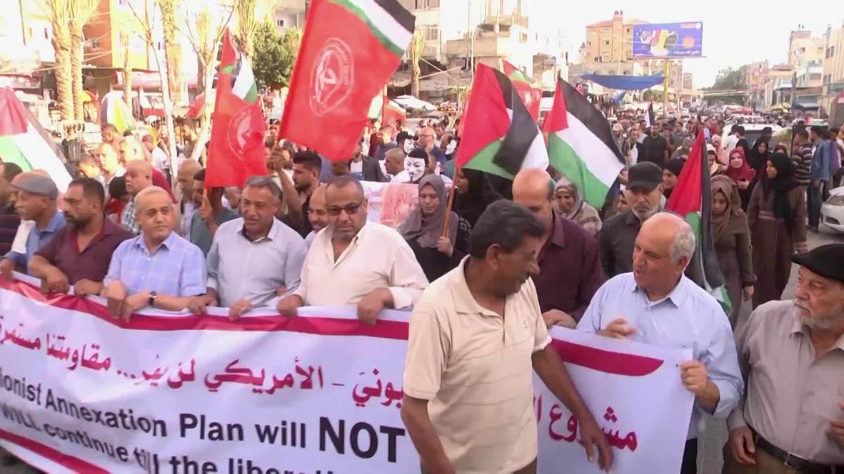 Palestina: Cientos de personas protestan contra el plan de Netanyahu de anexionarse Cisjordania