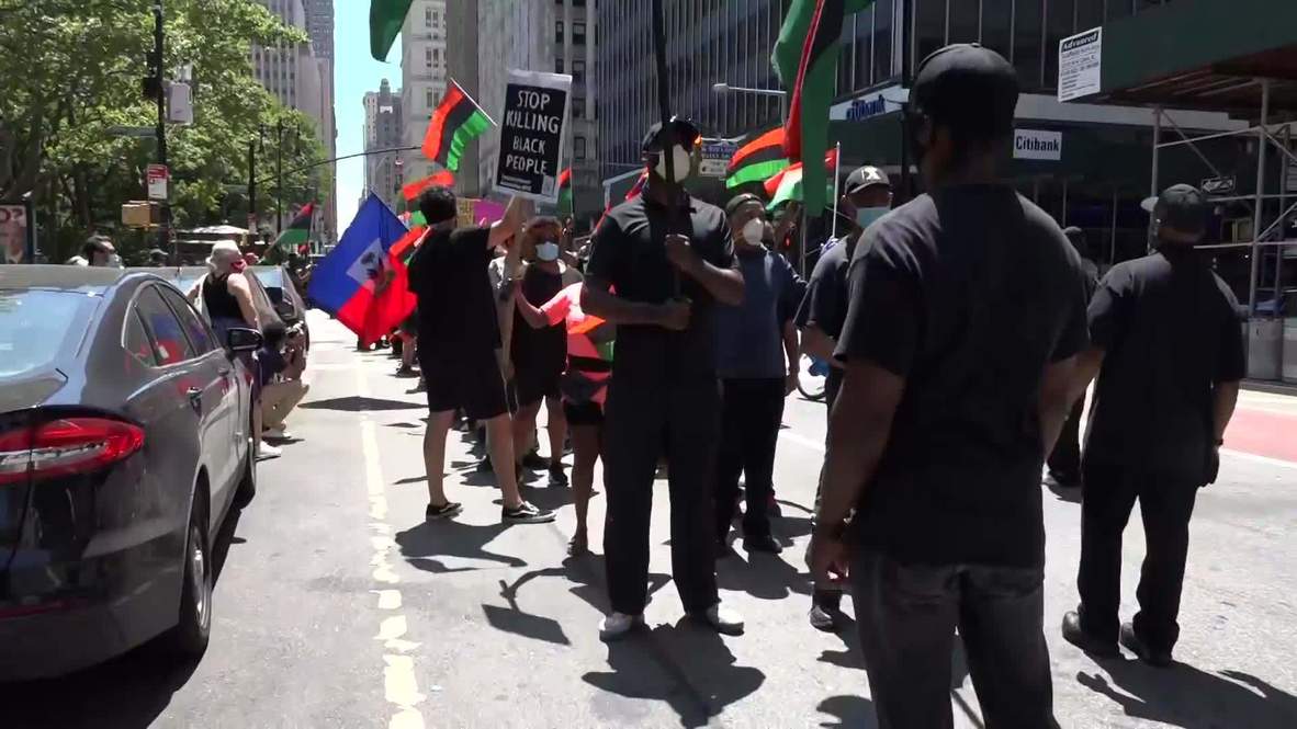 USA: Protesters flood the streets of NYC for Juneteenth rally