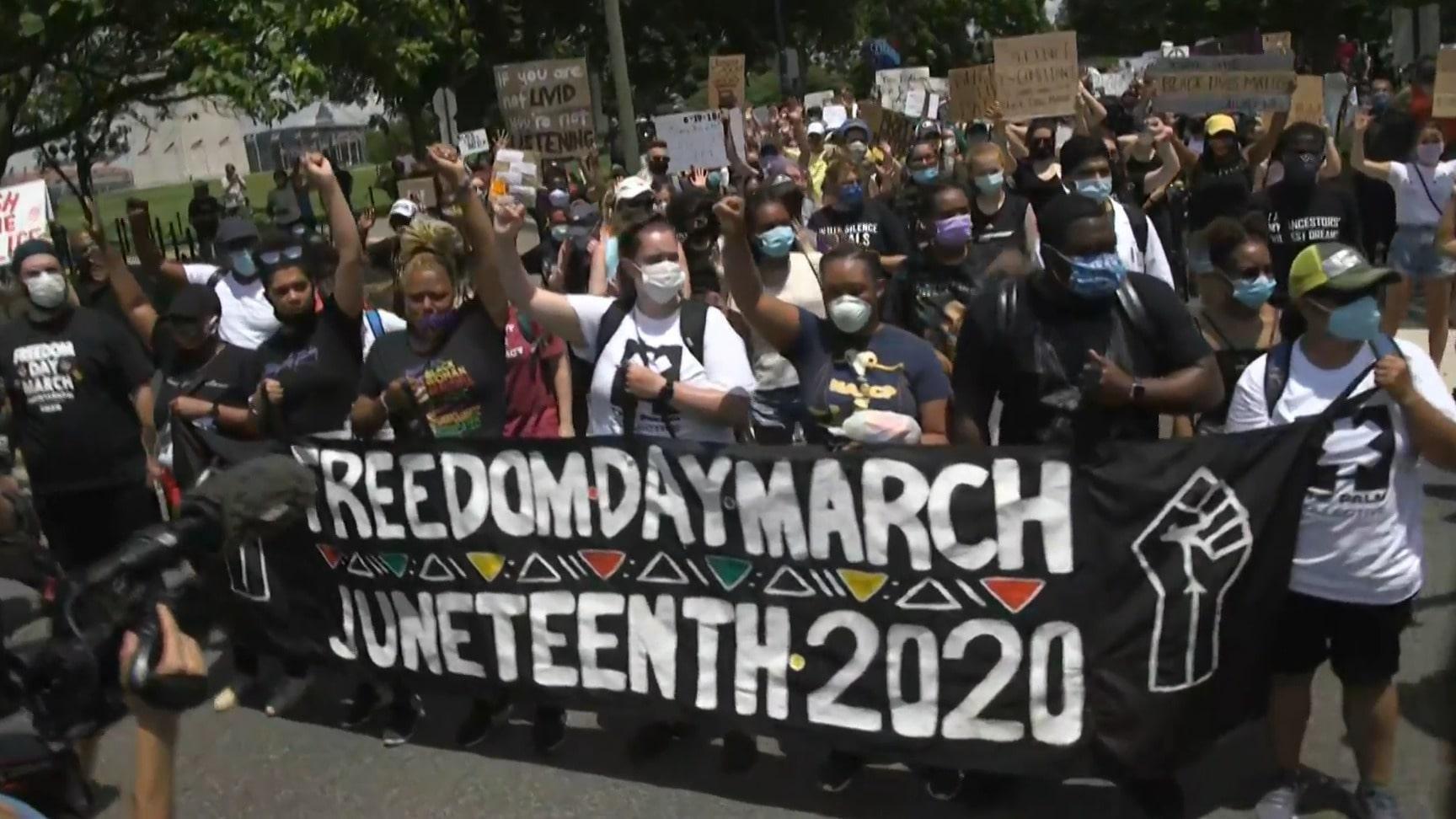 USA rally in DC commemorates end of slavery Video Ruptly