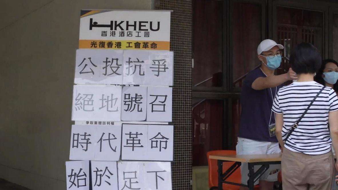 Hong Kong: Students, labour unions hold unofficial referendum on security law