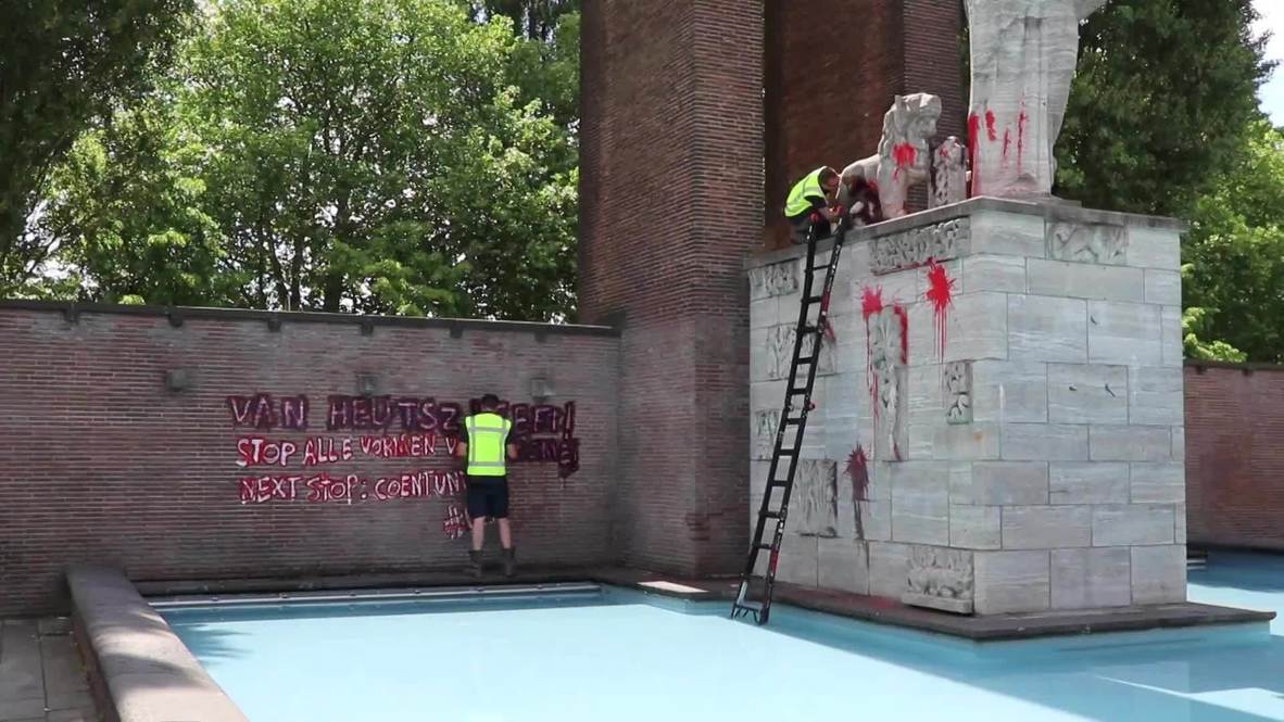 Países Bajos: Monumento dedicado originalmente a general de la época colonial es vandalizado en Ámsterdam
