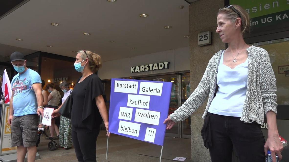 Germany: Employees protest against Karstadt department store closures in Berlin