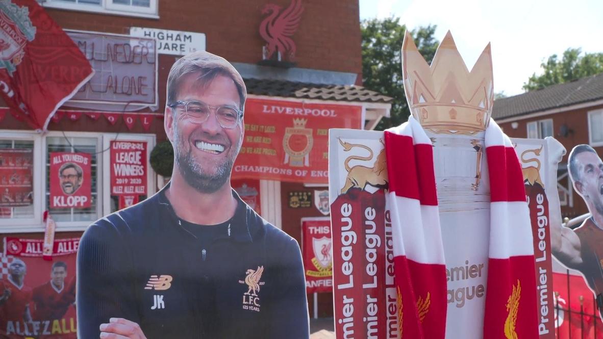 Reino Unido: Hinchas del Liverpool reaccionan ante la obtención del título de la Premier League