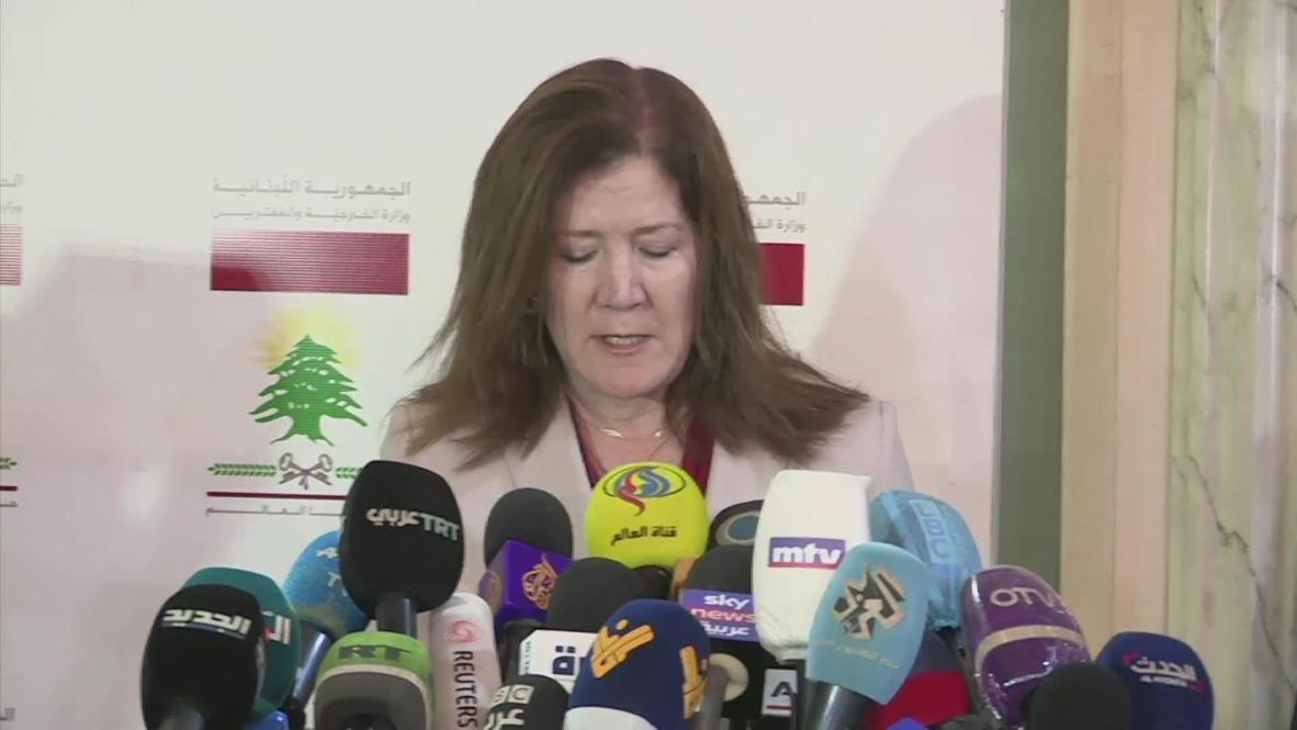 لبنان: السفيرة الأمريكية تلتقي وزير الخارجية ناصيف حتّي بعد تصريحاتها بشأن حزب الله