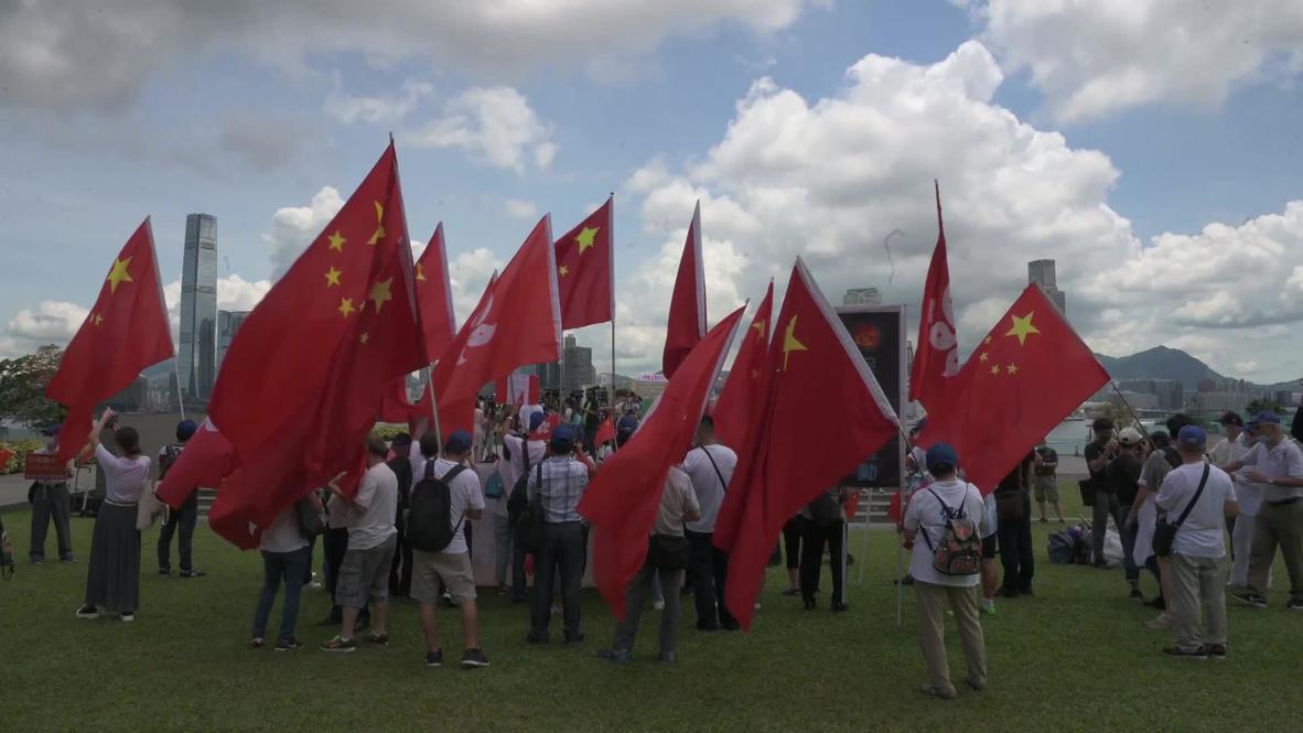 Hong Kong: Pro-Beijing demonstrators rally in favour of newly-passed national security law