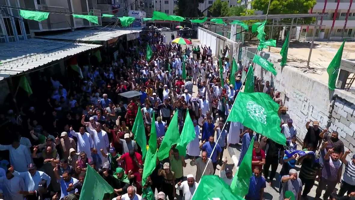 State of Palestine: Drone captures Gaza protest against Israel's West Bank annexation plans
