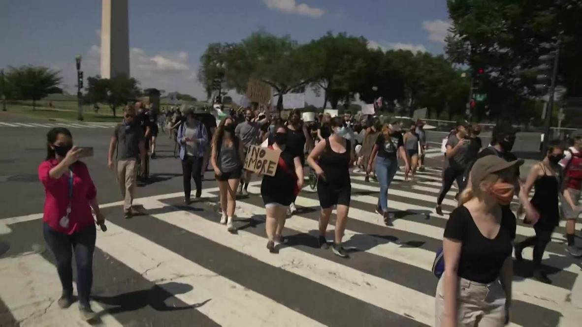 USA: Protesters march in memory of George Floyd in Washington DC