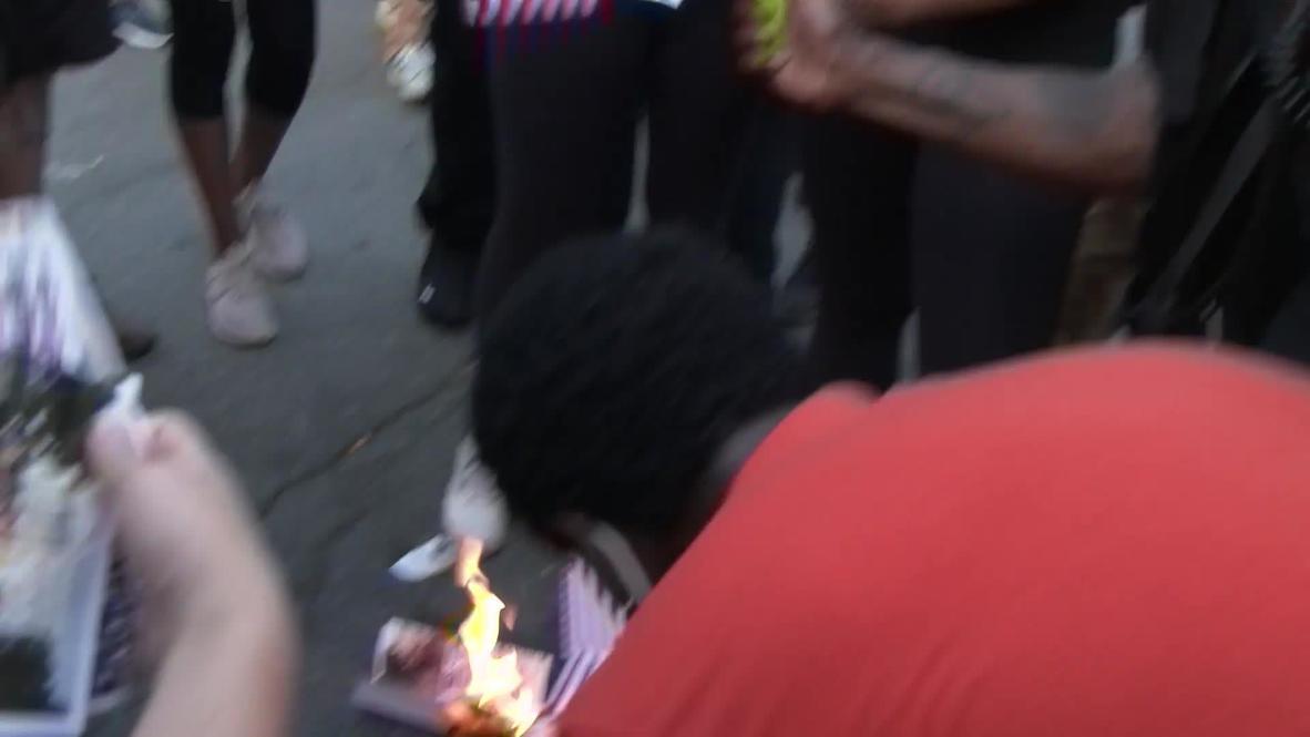 USA: Activists burn US flags and call for 'revolution' at 4th of July protest in DC