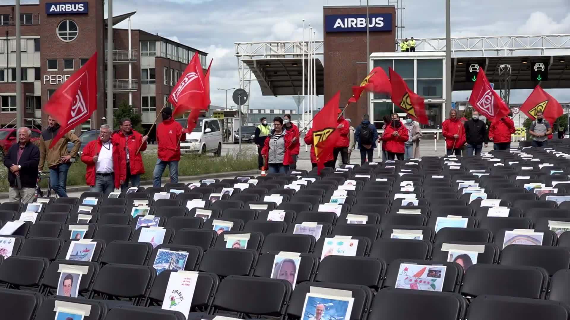 Germany Airbus Workers Set Out 2 000 Empty Chairs Against Job Cuts In 