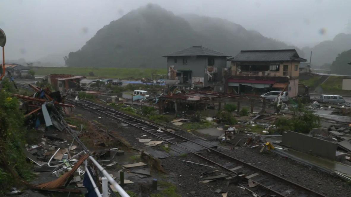 Japan: Kuma village desolate and left devastated from floods