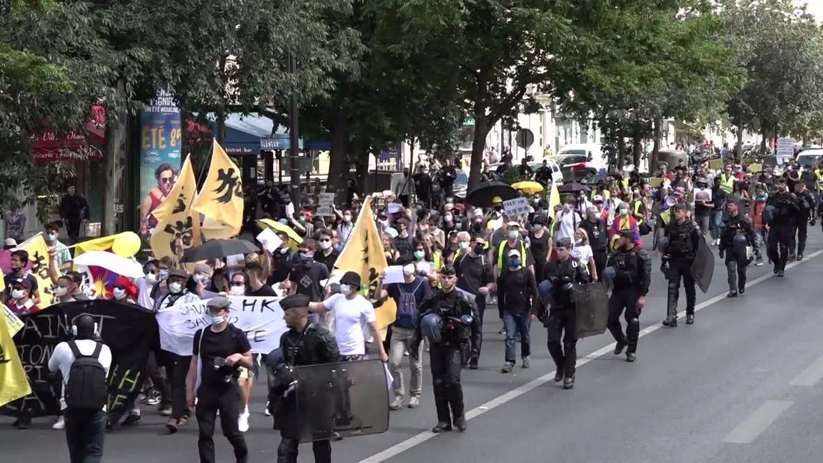 France: Hundreds march against Hong Kong security law in Paris