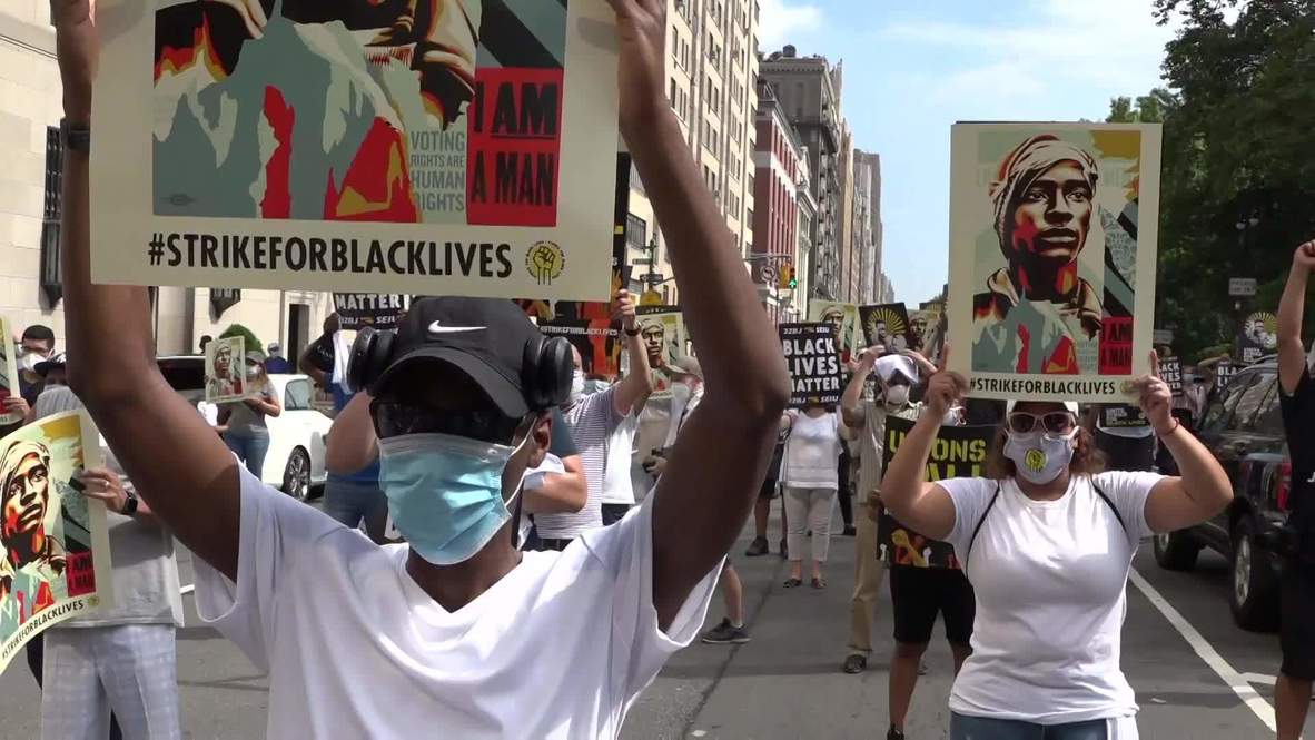 USA: Protesters stage 'Strike for Black Lives' demo in New York City