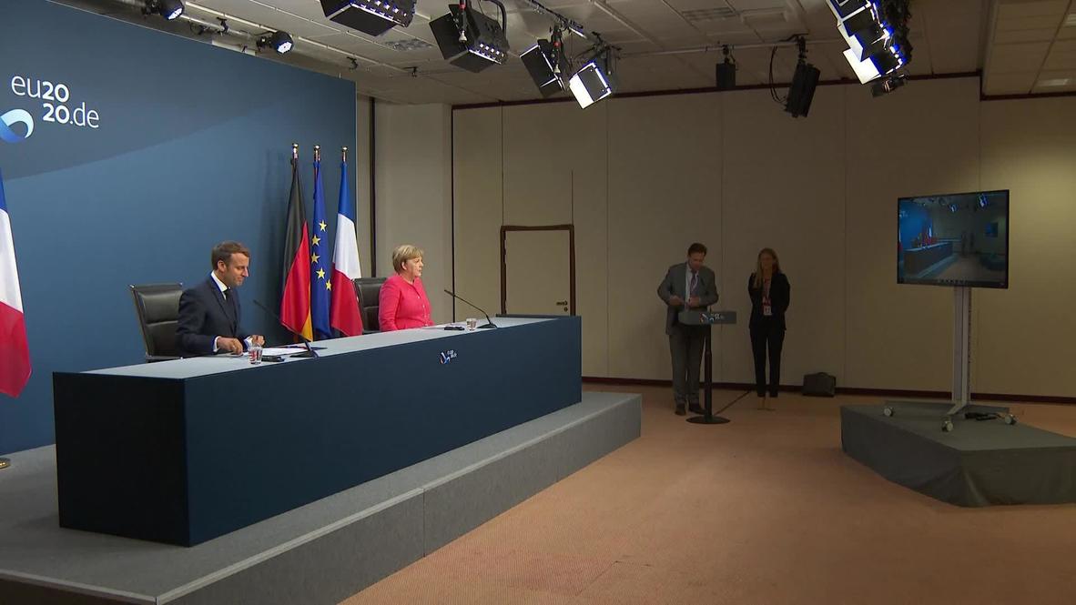 Bélgica: Merkel y Macron anuncian plan de reconstrucción del coronavirus tras una cumbre de 4 días