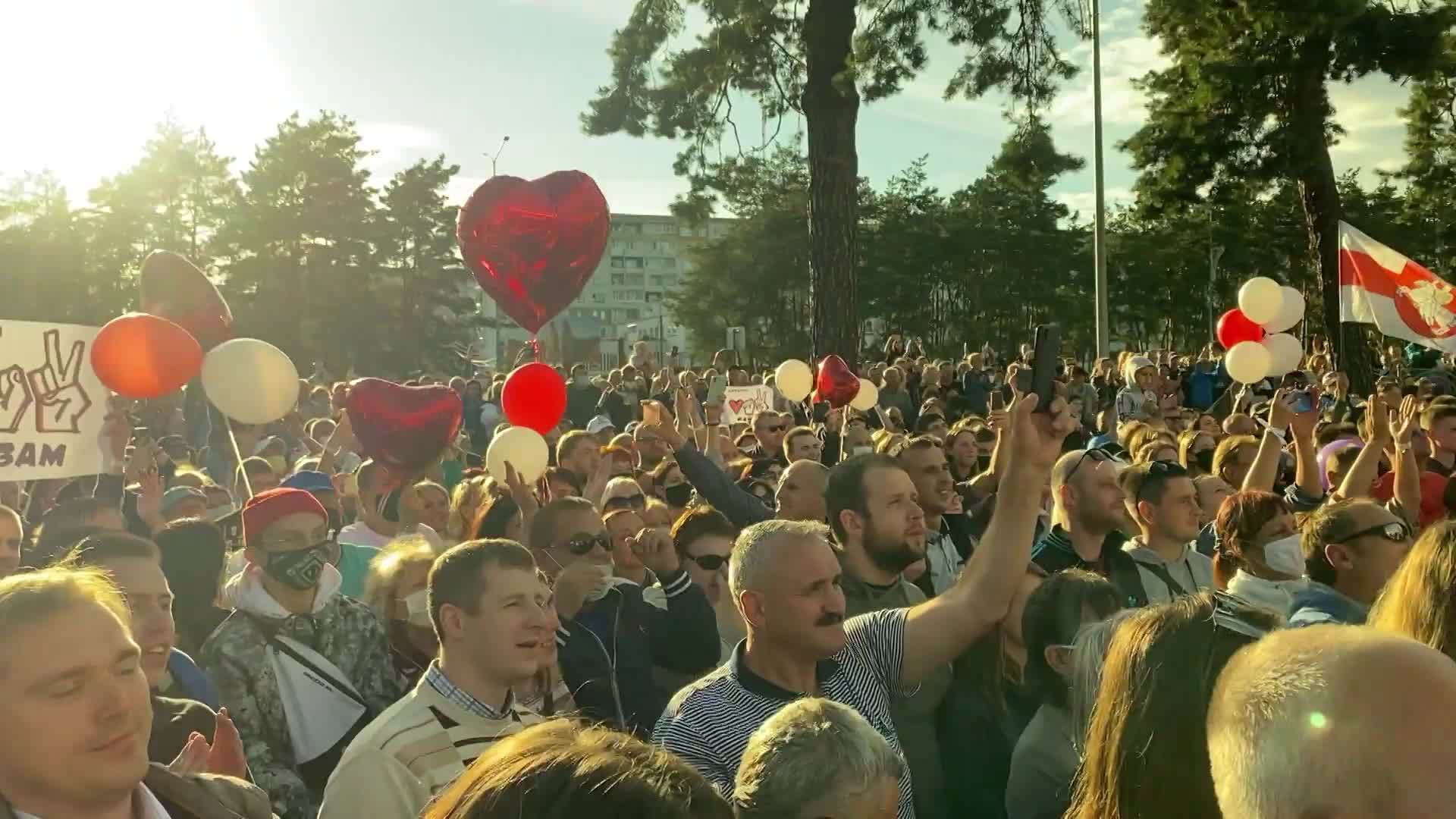 Belarus: Thousands join rally in support of opposition ...
